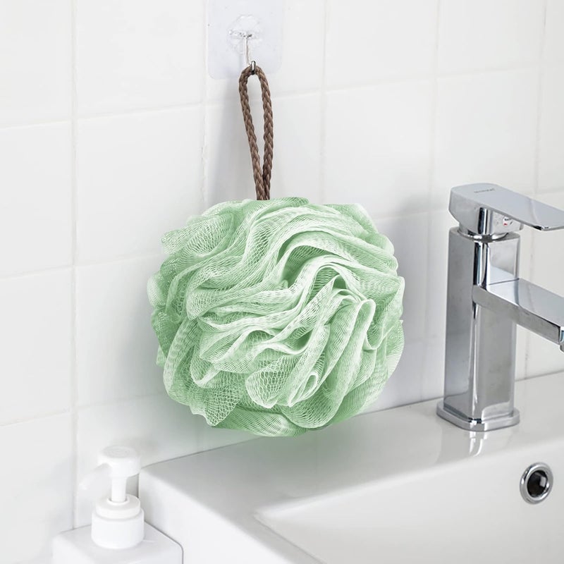 F-U Store Loofah Sponge Shower Loofahs 50g Bath Sponges Mesh Balls 4 Colors for Body Scrubber Exfoliator Wash Back Scrubbers Bathroom Men Women - 4 Pack Cleaning Bathing Accessories - Image 5